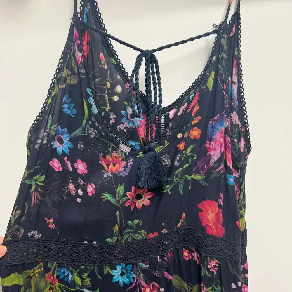 Next Beachwear Black and Floral Lace Dress - Maxi Size UK 10 - Picture 4 of 12